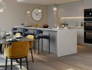 Kitchen Dining Area in an Apartment in South Quay Plaza, Canary Wharf