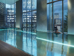 The Quay Club Swimming Pool at South Quay Plaza in Canary Wharf