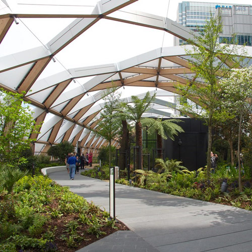 Crossrail Palace Roof Garden in Canary Wharf London